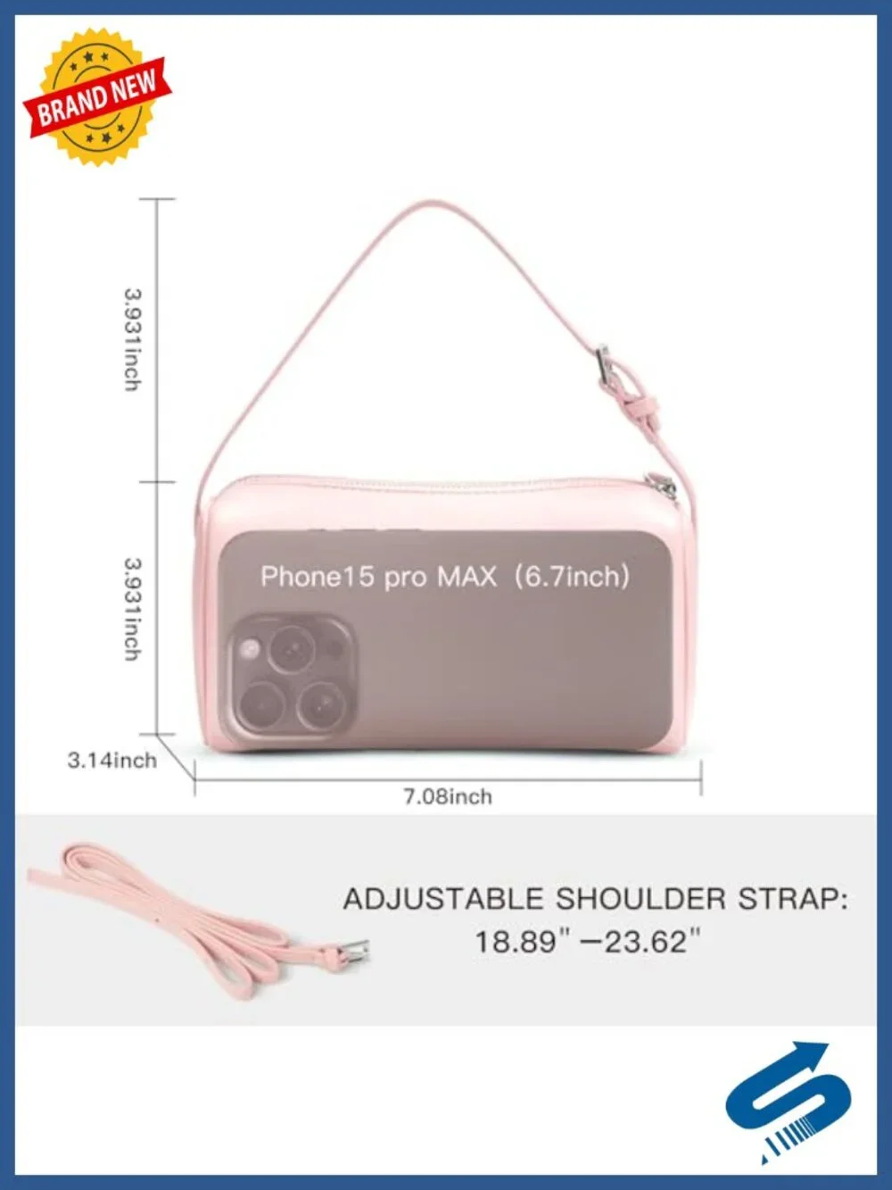 Vegan Leather Mini Hobo Crossbody Bag with Adjustable Strap